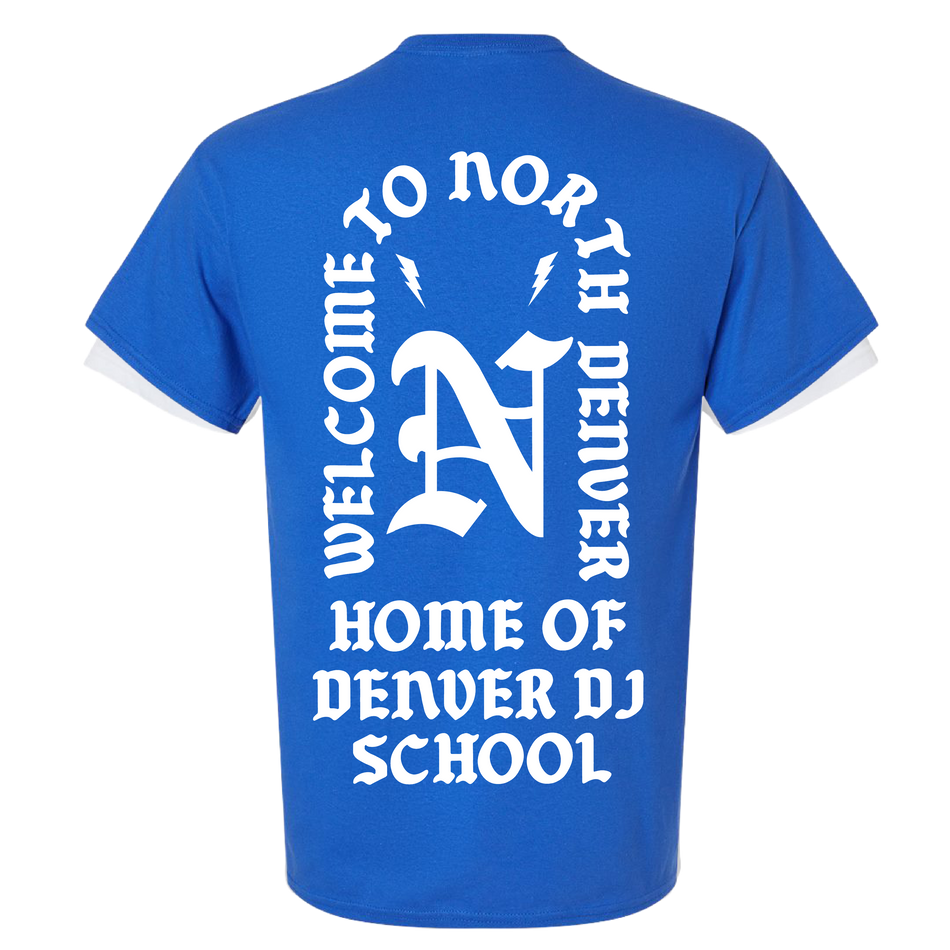 OG B-Boy North Denver Tee – Royal Blue & White | Denver DJ School Apparel