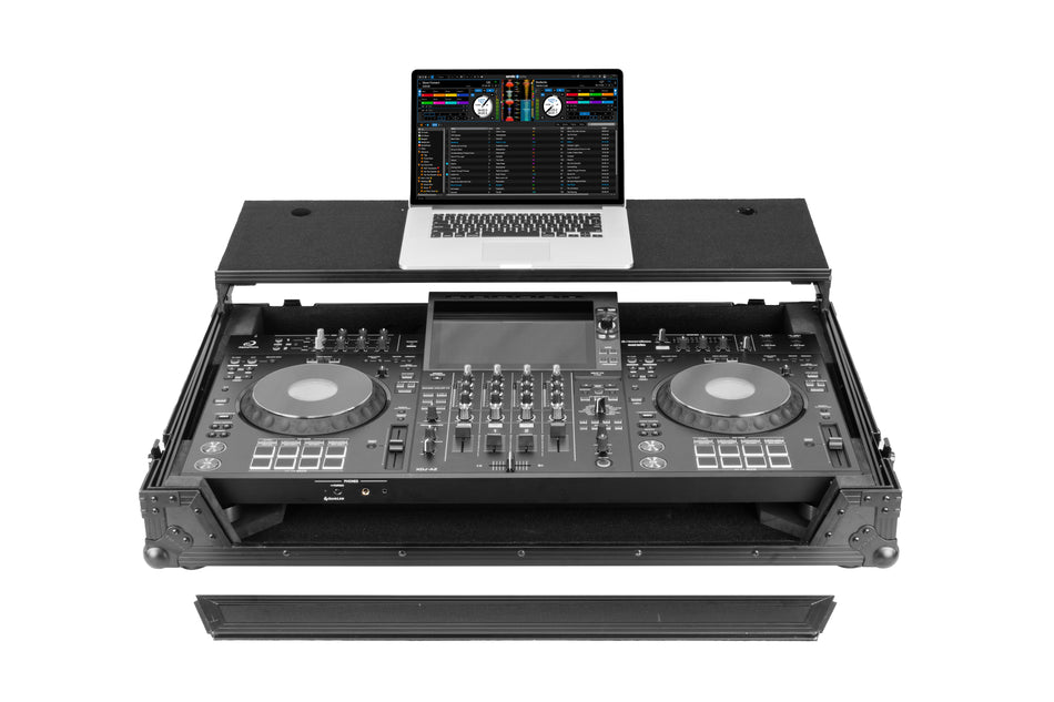 Odyssey AlphaTheta XDJ-AZ Black Label Flight Case with Glide Style Laptop Platform and Wheels