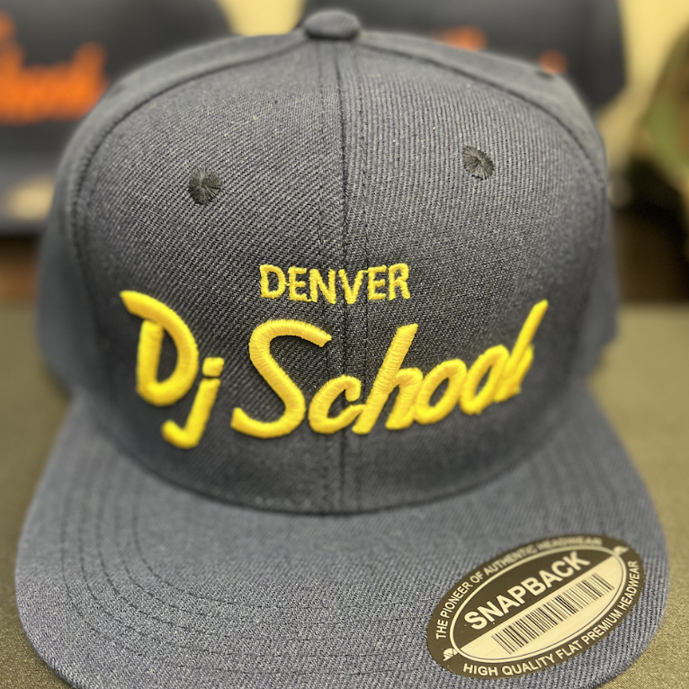 Denver DJ School Snapback Yellow/Blue - Rock the Party in Style - Elevate Your DJing Game